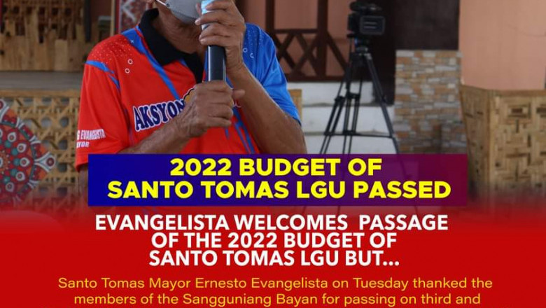 Evangelista welcomes P610-M 2022 budget approval