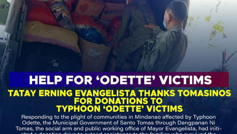 Evangelista lauds Tomasinos for donations to Odette-hit areas