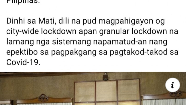 Mati City LGU, magpapatupad ng granular lockdown kung may muling makikitang hawaan ng COVID-19