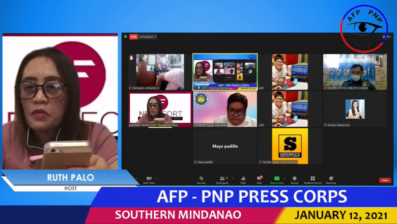 VIDEO: AFP-PNP Southern Mindanao Press Corps weekly briefing  with COMELEC 11 ARD and spokes Atty. Gay Enumerables and Davao de Oro Deputy Provincial Director for Operations Lt.Col. Pablito Odias  01/12/22