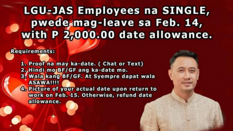 Mga Single na empleyado ng munisipyo ng Jose Abad Santos, Davao Occidental bibigyan ng Valentine's Leave, Date Allowance