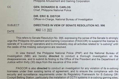 E- Sabong operation, tuloy: Palasyo