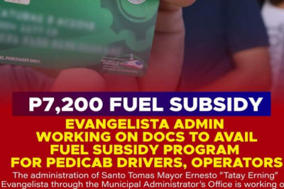 Santo Tomas preparing fuel subsidy request docs for public trike drivers