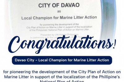 Davao City named champion in UN Habitat’s Marine Litter Action award