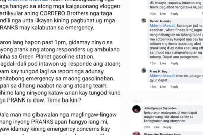 Tungod sa prank, Vlogger sa Davao de Oro, lagmit kasuhan ug kriminal