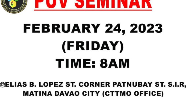PUV drivers education seminar Feb 24: CTTMO