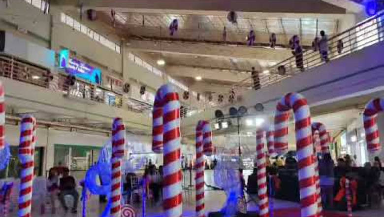 NCCC Mall VP atrium transforms  into a Candy Cane wonderland