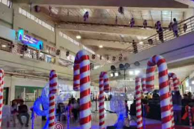 NCCC Mall VP atrium transforms  into a Candy Cane wonderland