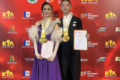Golden Steps: Davao Duo Shines with Triple Gold at World DanceSport Youth Open in Vietnam