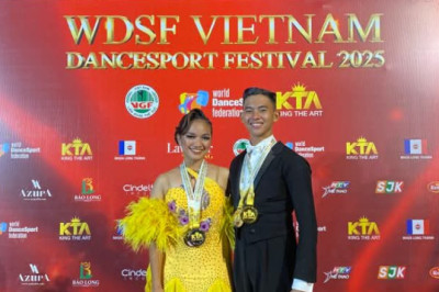Golden Rhythm: Tibungco dancesport team shines in Vietnam Festival