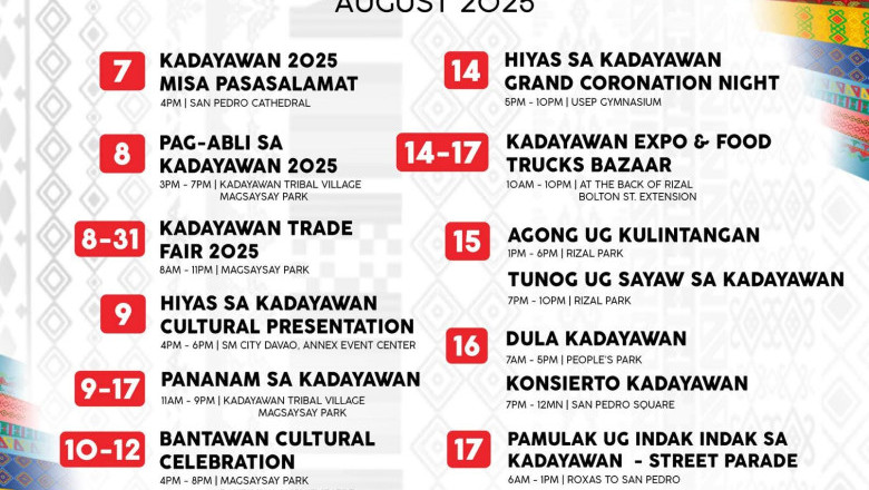 Kadayawan  𝐜𝐚𝐥𝐞𝐧𝐝𝐚𝐫 𝐨𝐟 𝐚𝐜𝐭𝐢𝐯𝐢𝐭𝐢𝐞𝐬 𝐛𝐚𝐫𝐞𝐝