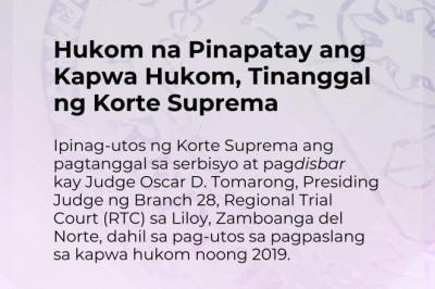 Judge sa Zamboanga del Norte, tinanggal at dinisbar ng Korte Suprema