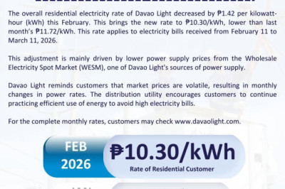 Davao Light announces Lower  electricity rate this February