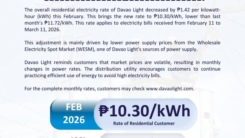 Davao Light bares lower electricity rate this February